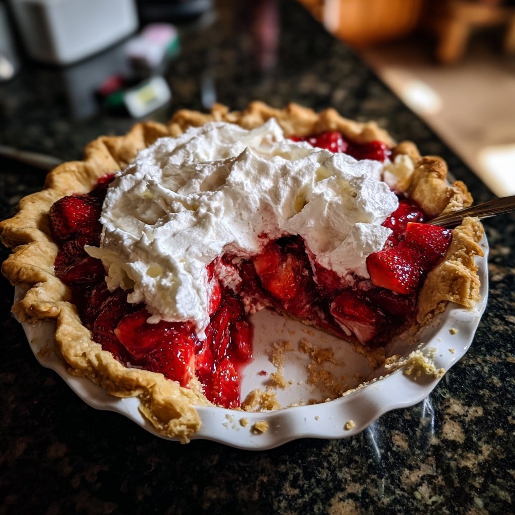 Strawberry Pie with Whipped Cream