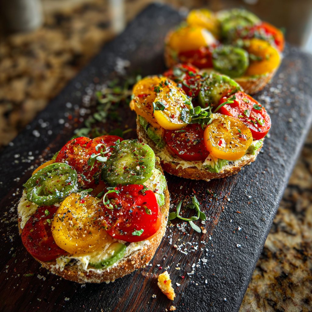 Rainbow Bagel Toasts