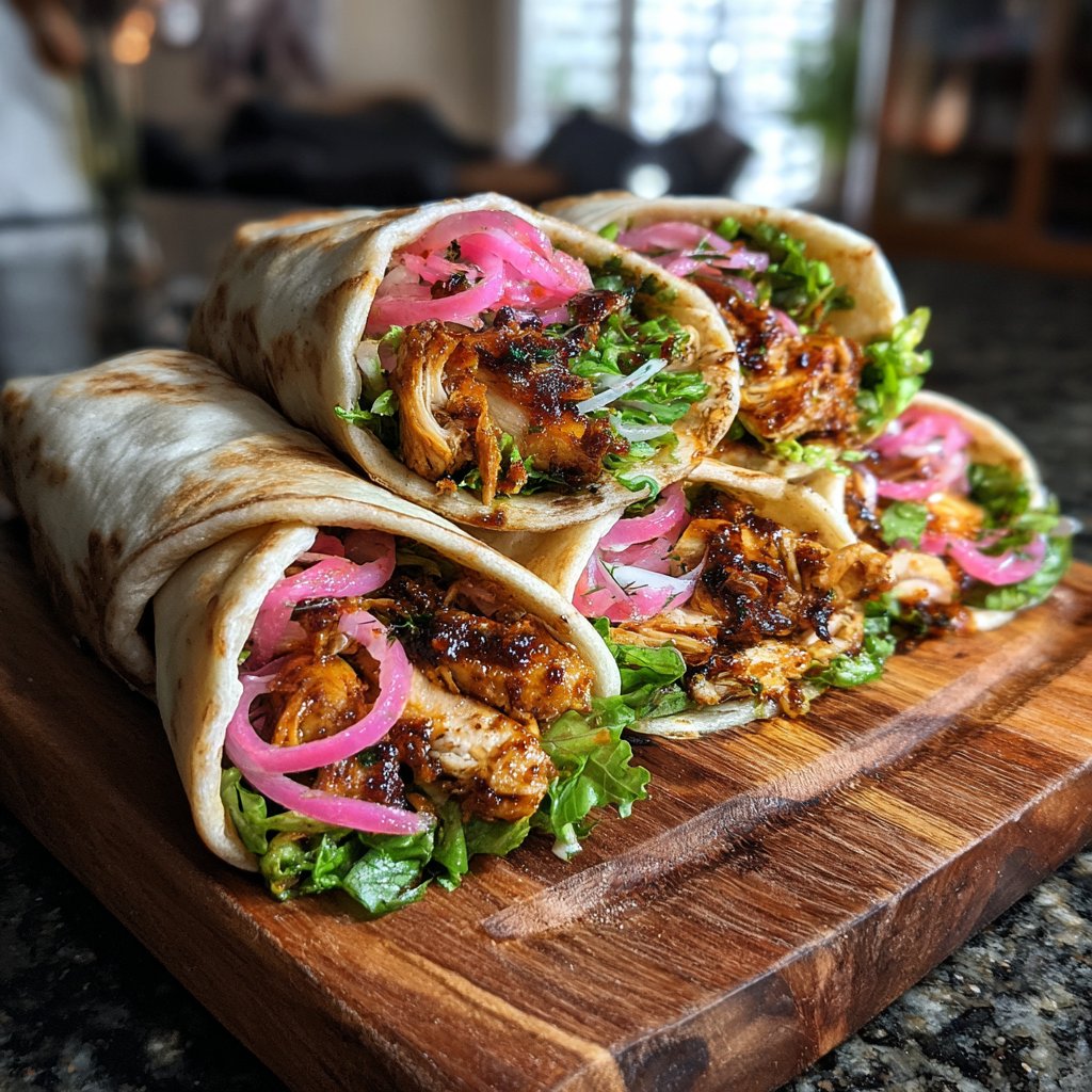 Spicy BBQ Chicken Pita Wraps